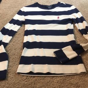 3/$15 Ralph Lauren navy & white striped shirt